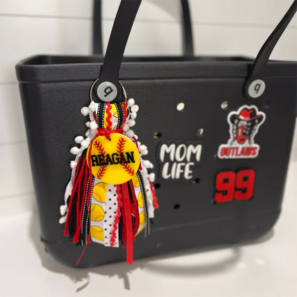 Softball  Baseball bag tag, bag charm,sports bag tag