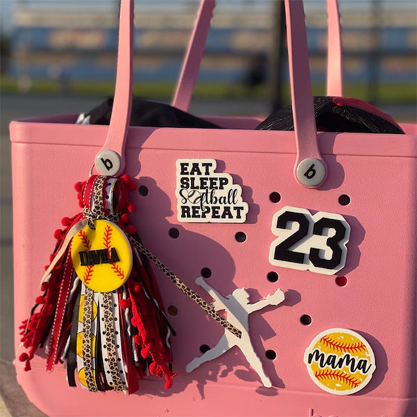 Softball  Baseball bag tag, bag charm,sports bag tag