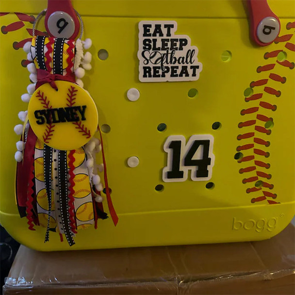 Softball  Baseball bag tag, bag charm,sports bag tag