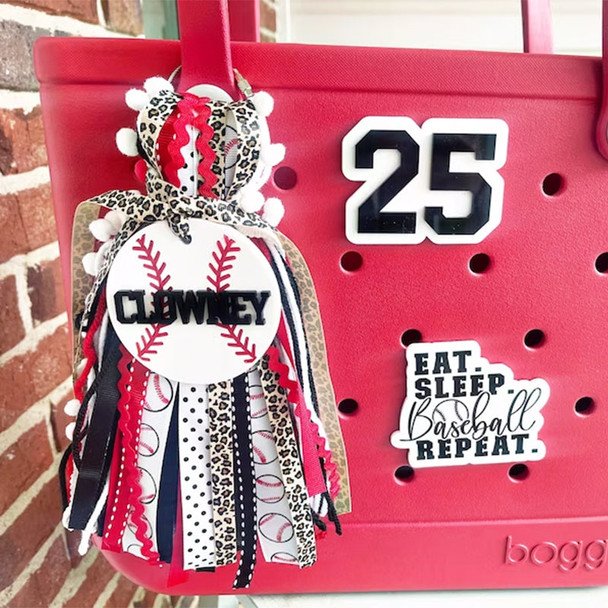 Softball  Baseball bag tag, bag charm,sports bag tag