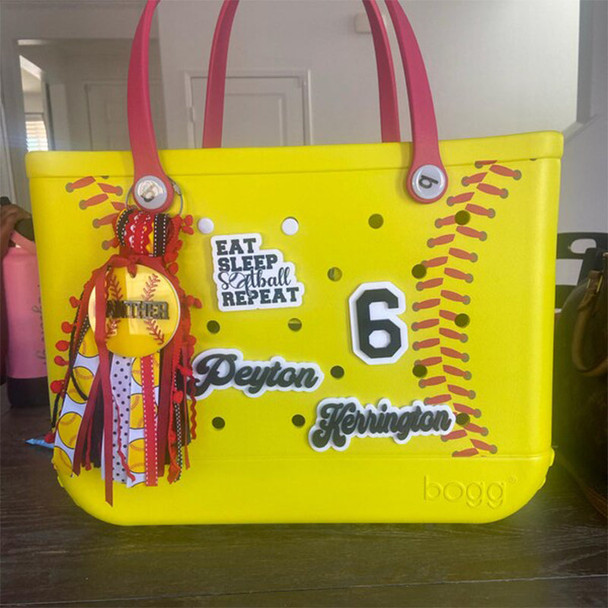 Softball  Baseball bag tag, bag charm,sports bag tag