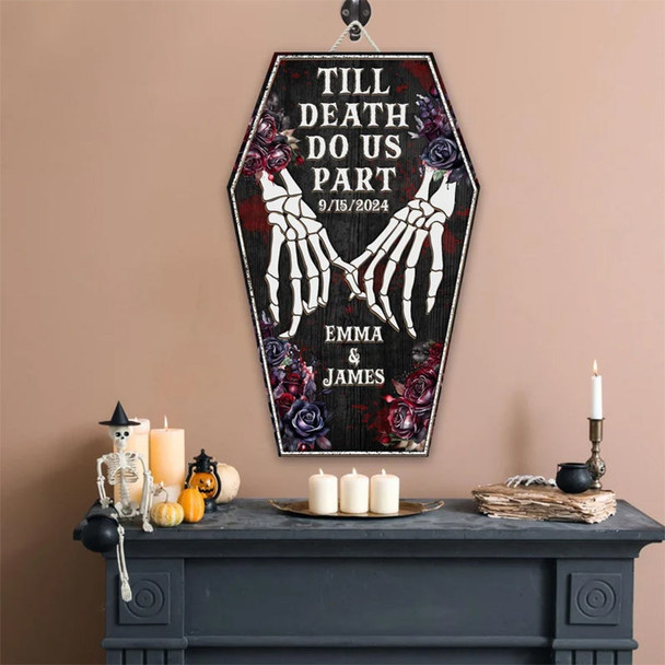 Personalized Skeleton Couple Sign, Halloween Sign For Couple
