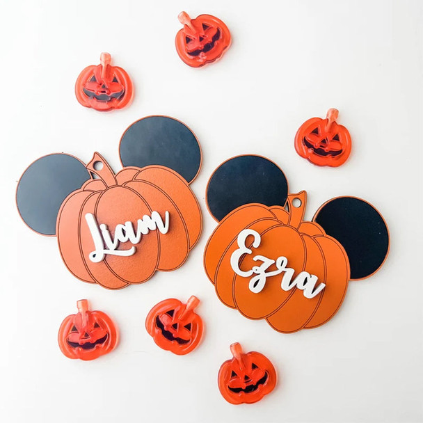 Pumpkin Mouse Name Tags Halloween Basket Tags