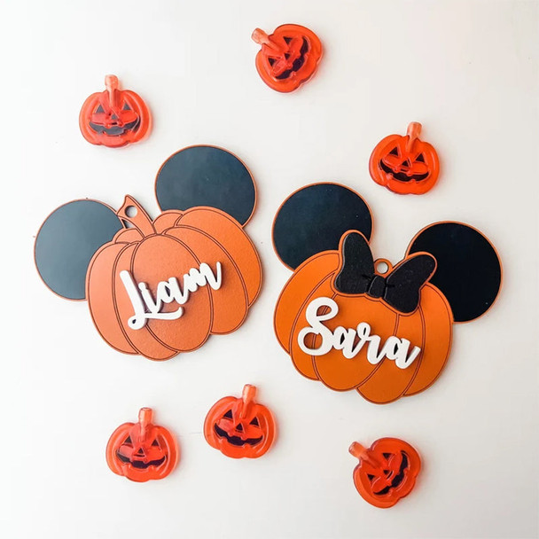 Pumpkin Mouse Name Tags Halloween Basket Tags