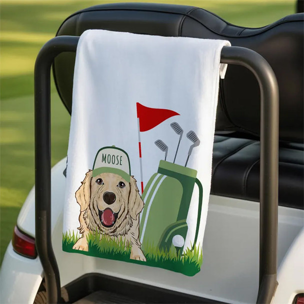 Custom Pet Golf Towel, Personalized Dog Golf Towel