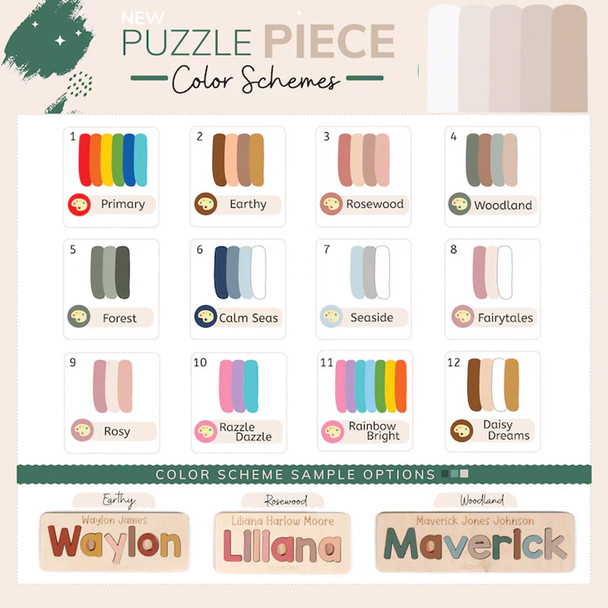 Wooden Name Puzzle, Upper and Lowercase, Gifts for Kids