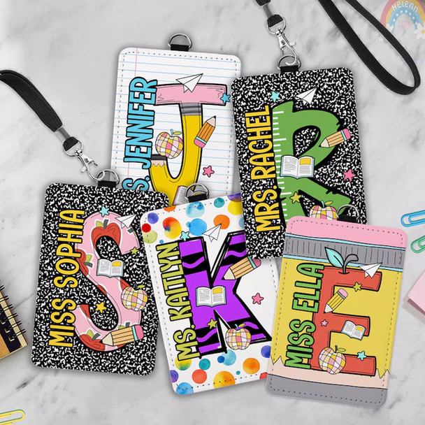 Custom Teacher ID Badge Holder, Teacher Gifts