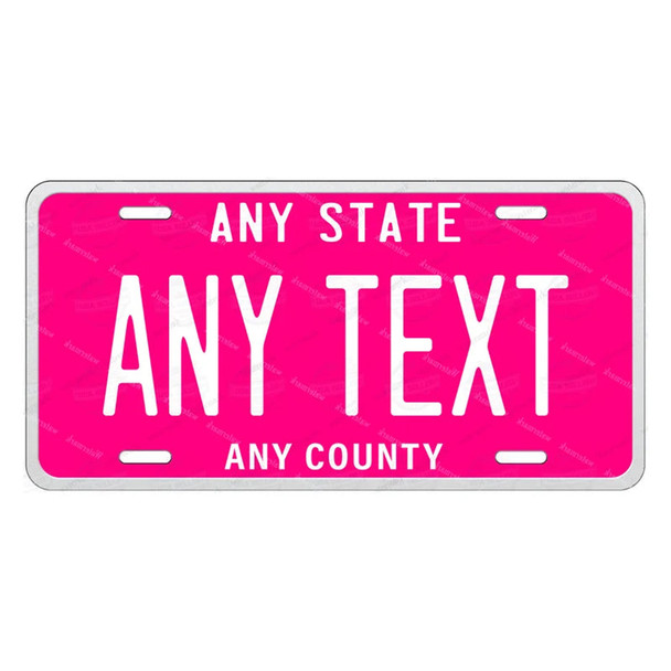 Customized Any Style License plate Any Color Any Text Design