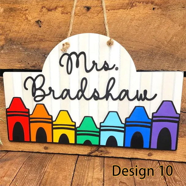 Personalized Teacher Door Sign, Classroom Door Hanger