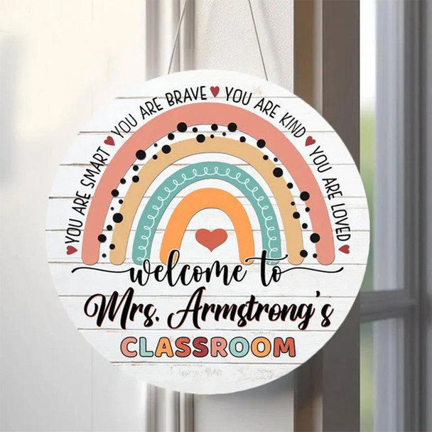 Personalized Teacher Door Sign, Classroom Door Hanger