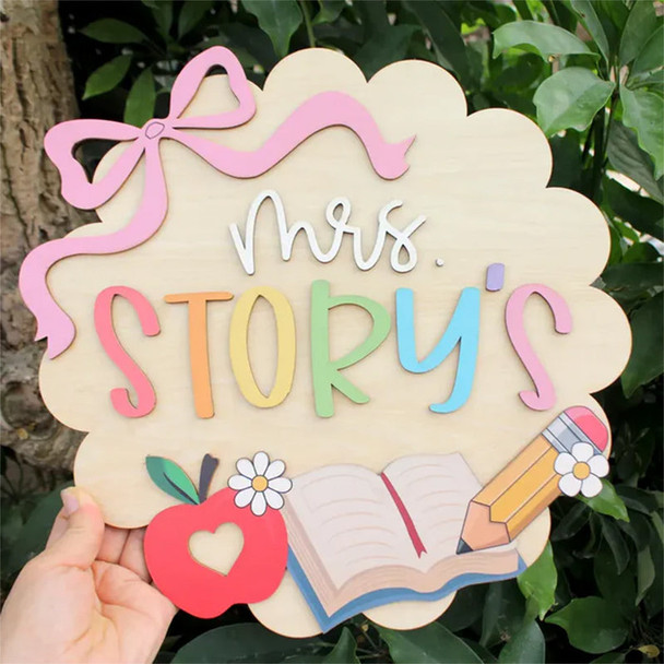 Personalized Teacher Door Sign, Classroom Door Hanger