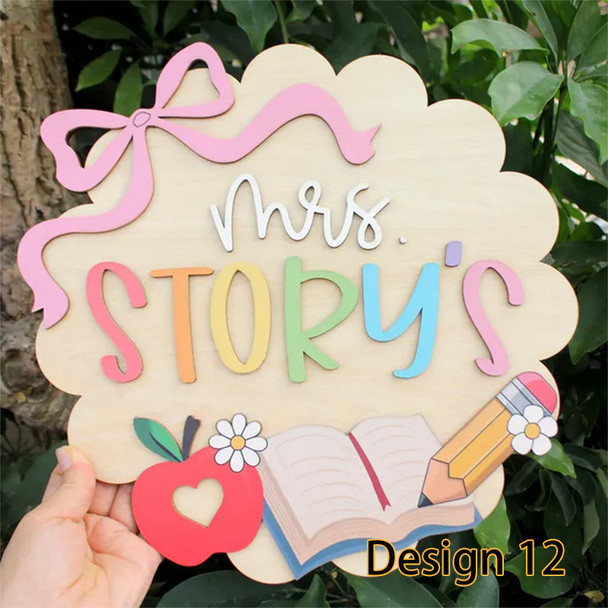 Personalized Teacher Door Sign, Classroom Door Hanger