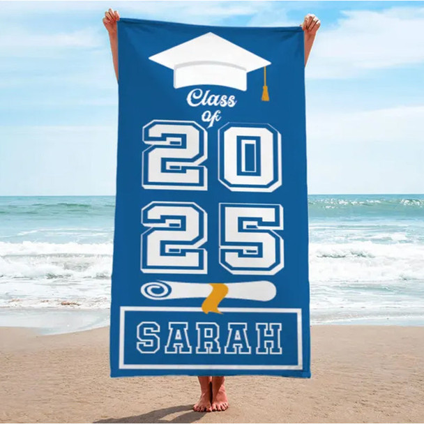 Beach Towel Gifts, Grad Custom Beach Towel Graduation Gift