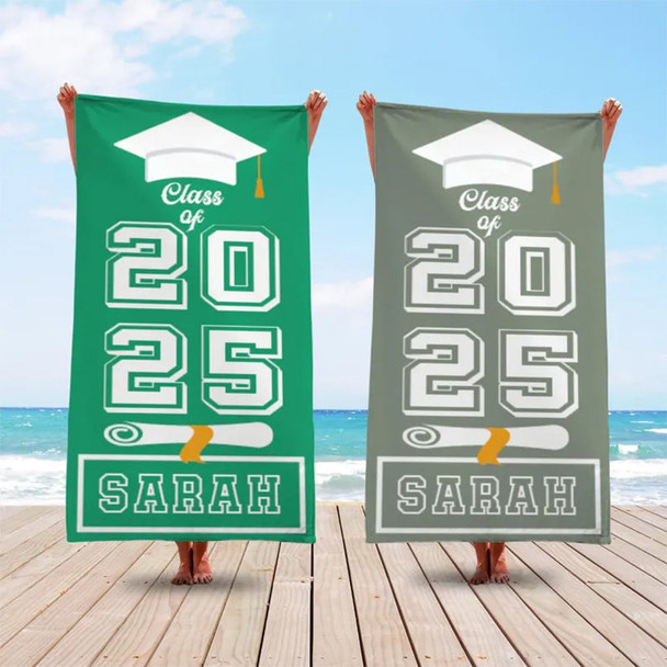 Beach Towel Gifts, Grad Custom Beach Towel Graduation Gift
