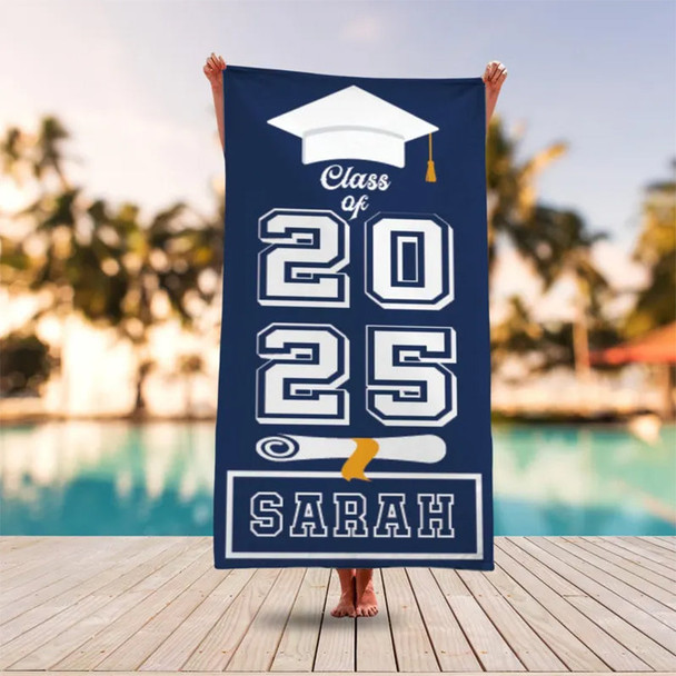 Beach Towel Gifts, Grad Custom Beach Towel Graduation Gift