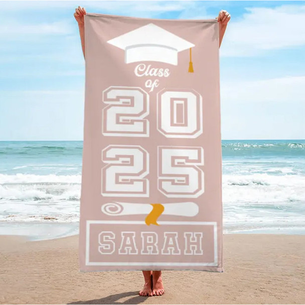 Beach Towel Gifts, Grad Custom Beach Towel Graduation Gift