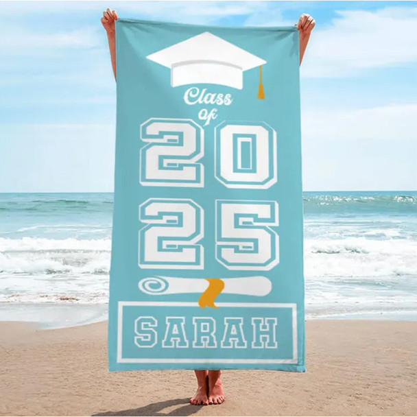 Beach Towel Gifts, Grad Custom Beach Towel Graduation Gift