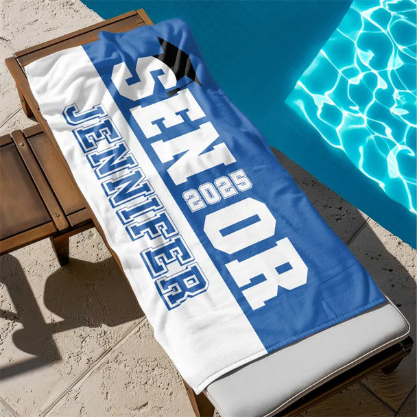Graduation Beach Towel, Class of 2025 Personalized Beach Towel