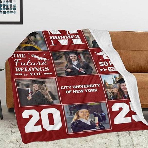 Custom Graduation Blankets with Photos Personalized Blankets
