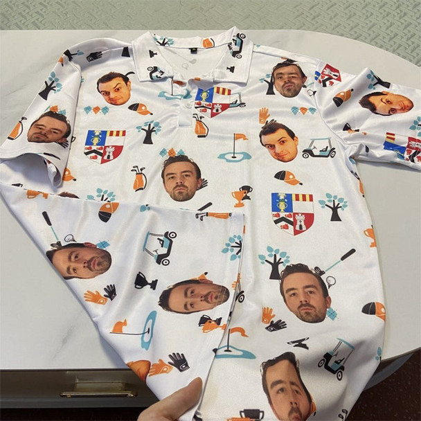 Custom Face Polo Shirt for Golfer???Face on shirt gifts for husband