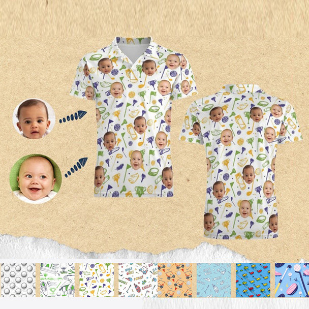 Custom Face Polo Shirt for Golfer???Face on shirt gifts for husband
