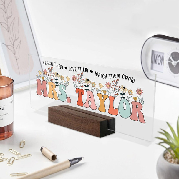 Personalized Teacher Gifts, Custom Teacher Desk Name Plate