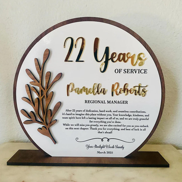 Retirement plaque recognition gift years of service farewell gift coworker gift