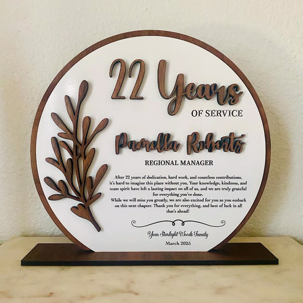 Retirement plaque recognition gift years of service farewell gift coworker gift