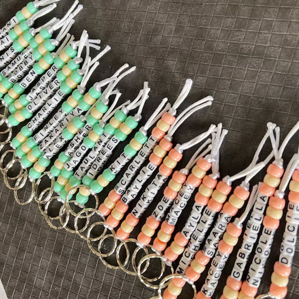 Personalised bead keychain, Personalised gift