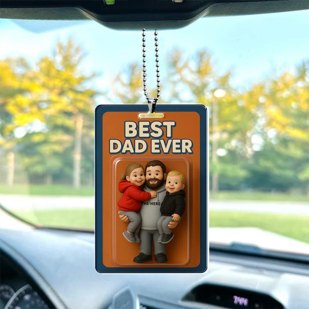 Personalized Father's Day Gift For Dad, Custom Photo Dad And Kids Action Figure Acrylic Block