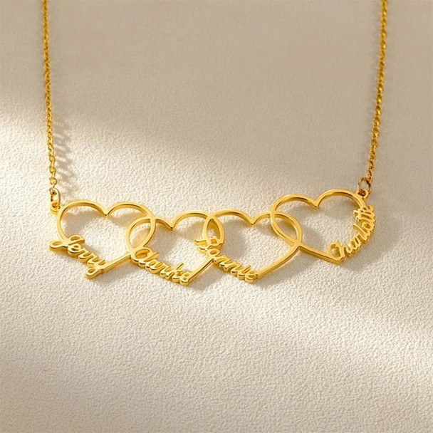 Personalized 1-5Names Heart Pendant Necklace???Birthday Anniversary Mother's Day Gift