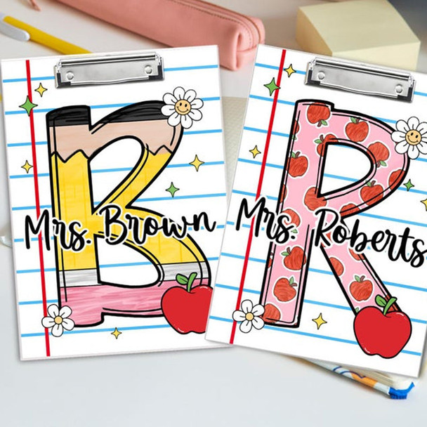 Personalized Teacher Clipboard,Teacher Initial Name Gift