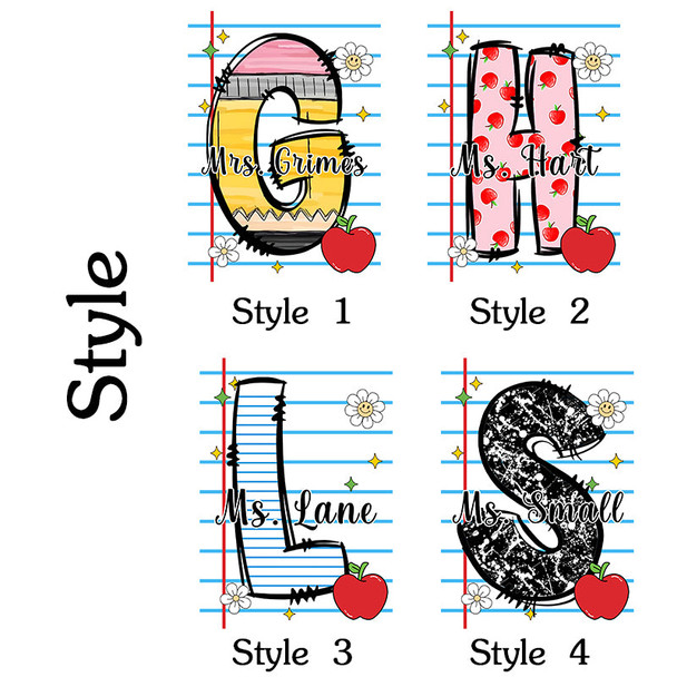 Personalized Teacher Clipboard,Teacher Initial Name Gift