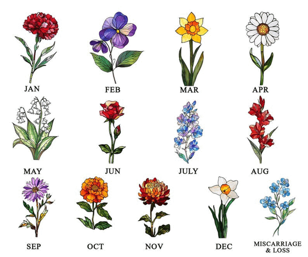 Suncatchers Stained Glass Flower, Personalized Grandma's Garden Suncatcher