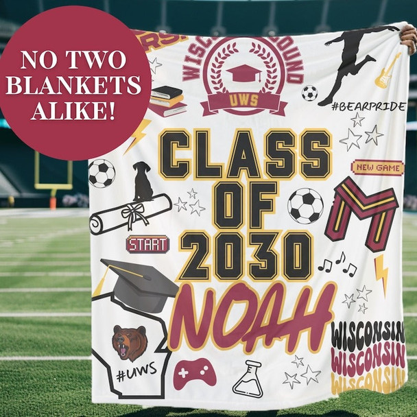 College Bed Party Customized College Blanket  Graduation Gift