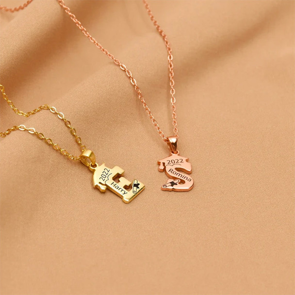 Personalized Graduation Name Necklace, 2025 Bachelor Cap Necklace