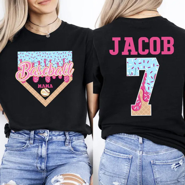 Personalized Baseball Drip Mama Shirt, Custom baseball jersey