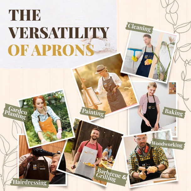 Personalized Cooking Apron for Woman Man Kid with Pockets