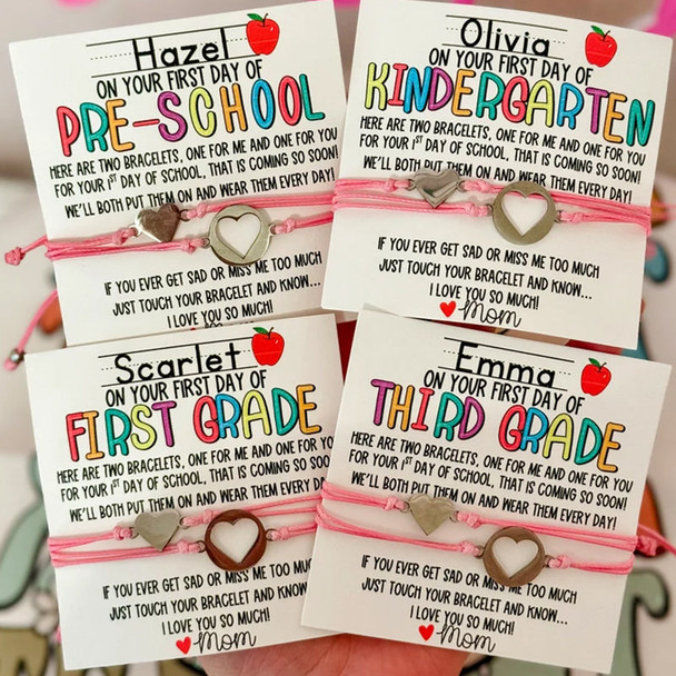 First Day of School! Mommy and Me Adjustable Bracelets