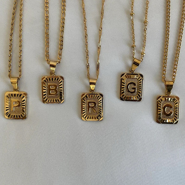 GOLD FILLED Initial Letter Necklace a?¡é A Perfect Birthday Gift for Men