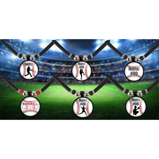 Personalized Boys Baseball Name Necklace Customized Name and Number Pendant Jewelry