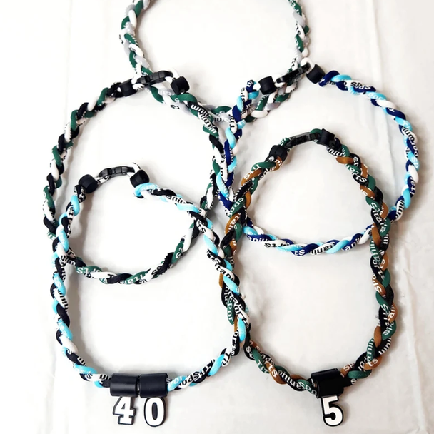 Baseball Basketball All Sports  Tri Rope Tornado Necklace with Customized Number