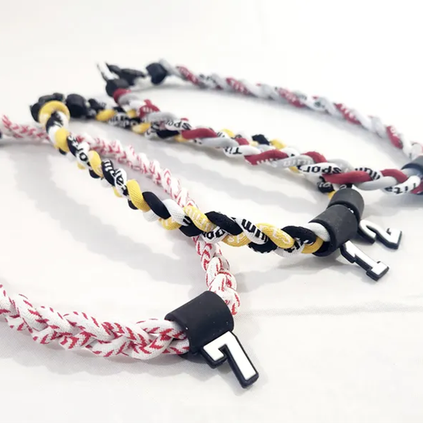 Baseball Basketball All Sports  Tri Rope Tornado Necklace with Customized Number