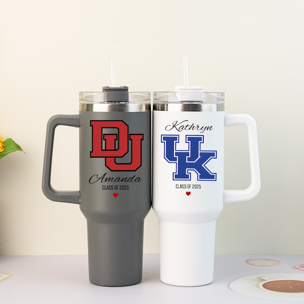 Personalised College Logo Tumbler,Custom University Logo Travel Cup,Graduation Gift