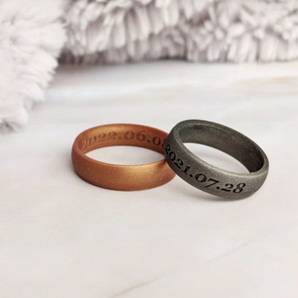 Custom Engraved Silicone Ring for Men