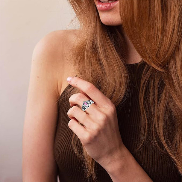 Class rings for women, high school graduation silver ring Graduation Gift