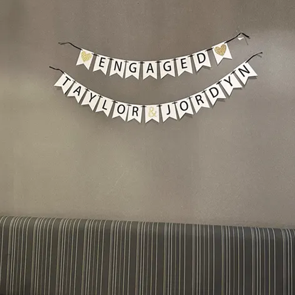 Engagement party decorations - bridal shower banner