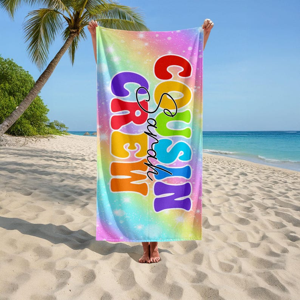 Personalized Beach Towel, Family Vacation Gift, Towel For Kids