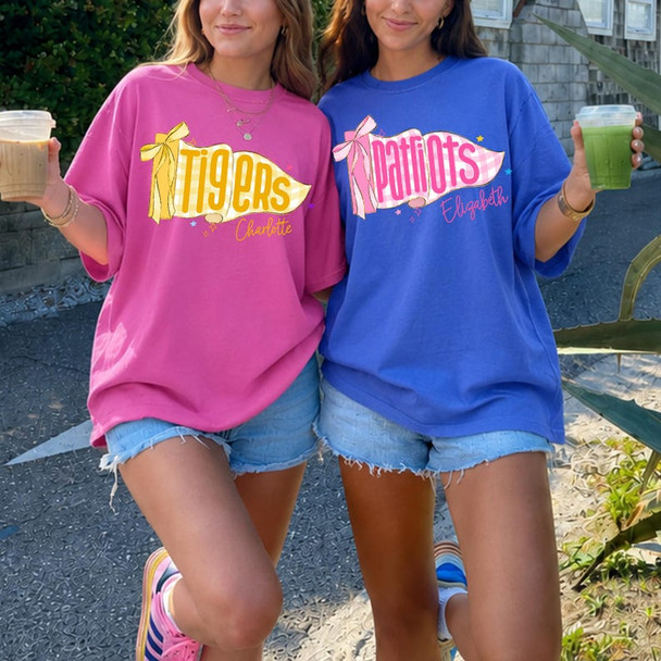 Custom School Spirit Shirts, Preppy Pennants Flag TShirt