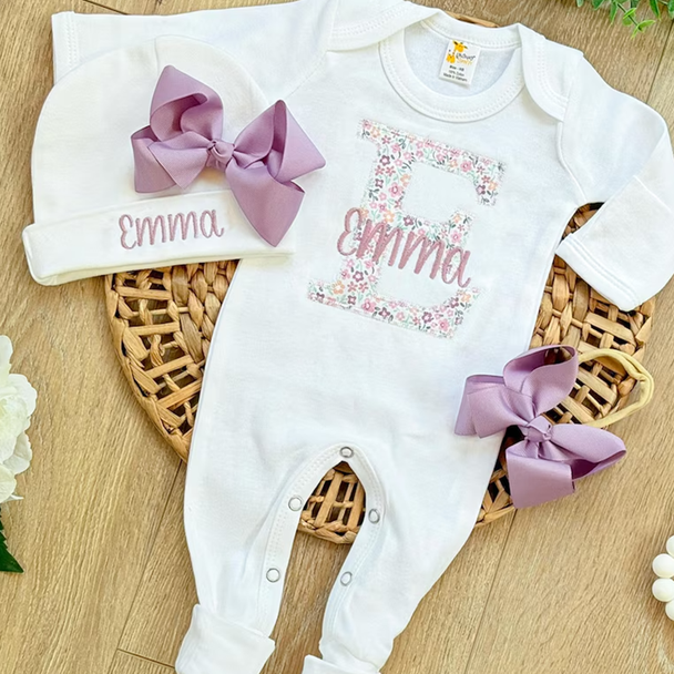 Personalized Baby Girl Coming Home Outfit